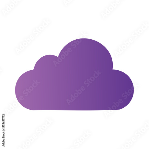 Purple Gradient Cloud Icon Illustration Vector Isolated Weather Element Graphic