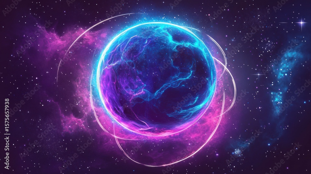 Obraz premium Planet earth futuristic illustration