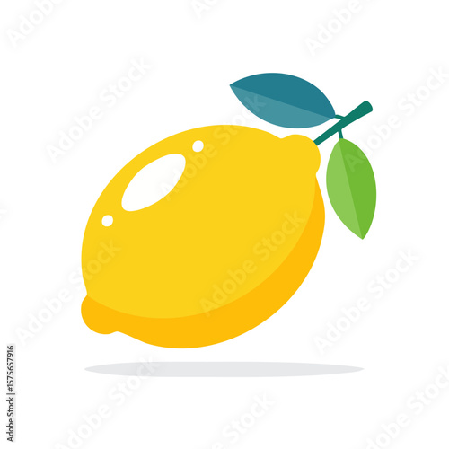 Vibrant Lemon Still Life Illustration Isolated on Black Background Fresh and Zesty Citrus Fruit with Leaves