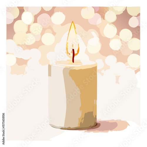 Cozy Candlelight: Warm and Relaxing Vector Illustration