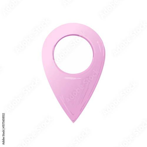 Pink Location Pointer Icon Design Displaying Navigation or GPS Marking