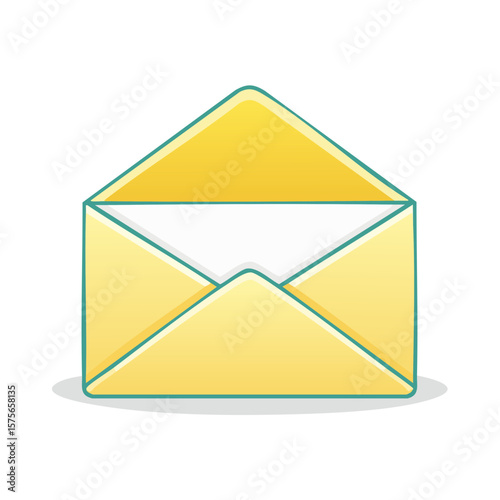 Open Yellow Envelope Graphic Communication Correspondence Mail Illustration