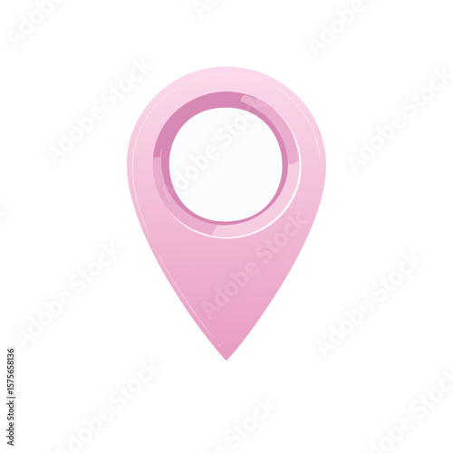 Pink Location Marker Pin Pointer for Navigation on Maps Digital Icon Illustration