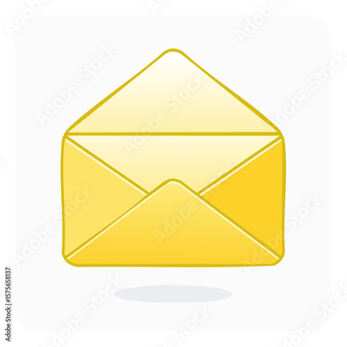 Yellow Envelope Icon Illustration Communication Symbol Notification Delivery