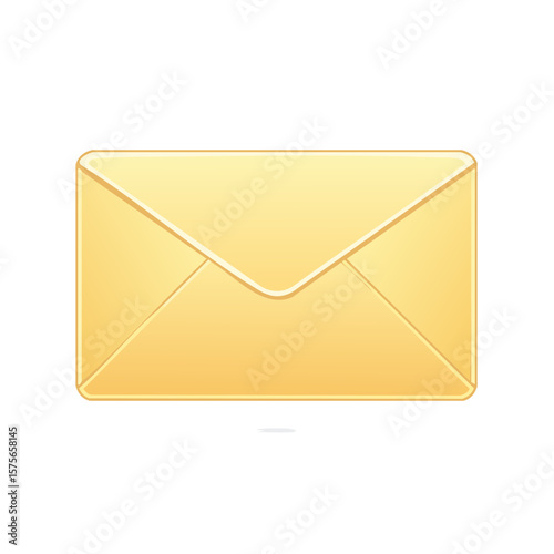 Golden Envelope Icon Illustration Communication Correspondence Notification Message Email Concept Graphic Design Isolated on Black Background