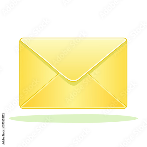 Vector illustration of a golden yellow envelope on a black background Concept for email and digital communication