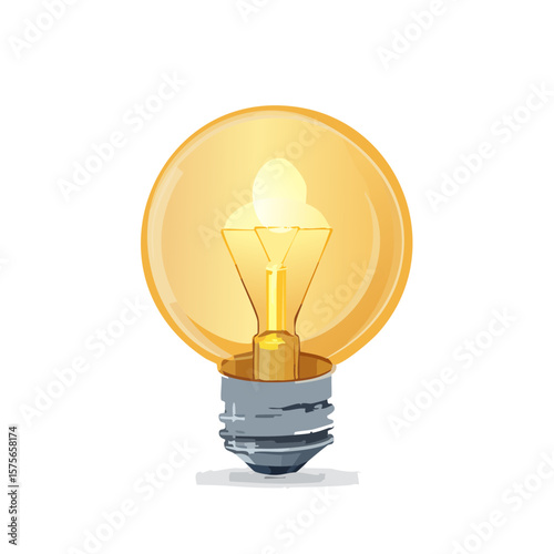 Illustration of a Glowing Lightbulb, Idea Generation and Creative Thinking