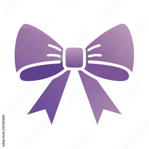 Elegant Purple Ribbon Bow Illustration for Gift Wrapping and Decoration Celebrations Decoration