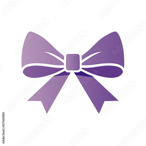 Elegant Purple Bow Design Festive Gift Decoration Ribbon Graphic on Black Background