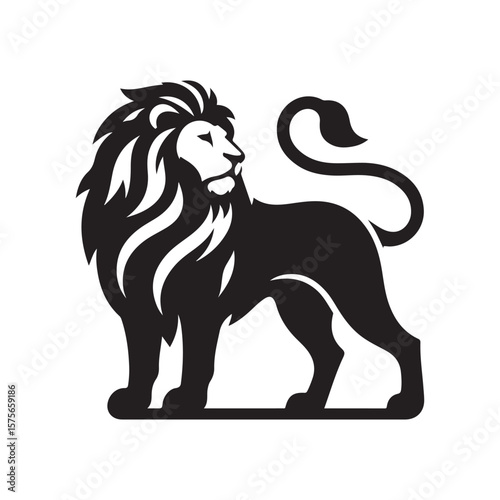 lion vector silhouette clip art logo design illustration. roaring head face collections.