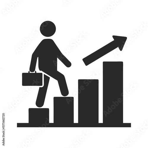 Businessman Progress icon silhouette vector illustration