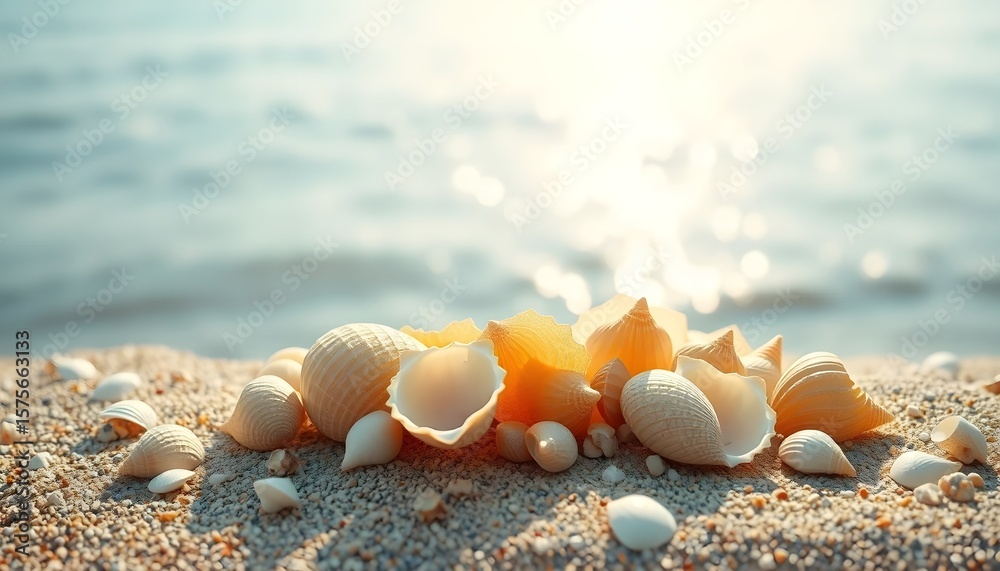 custom made wallpaper toronto digitalSeashells on the beach coastal shoreline nature photography bright day close-up view