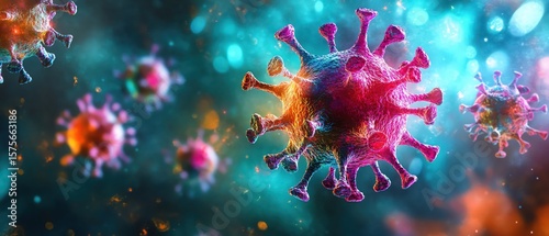 A Colorful illustration concept of virus spread and the importance of protection against infectious diseases