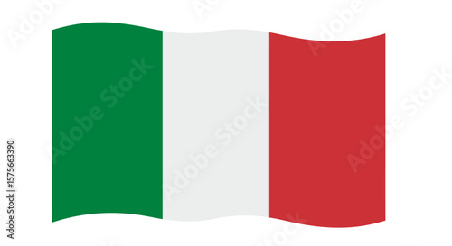 Waving Italian flag with green white and red vertical bands