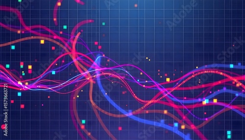Wallpaper Mural Dynamic colorful wave patterns abstract design digital art vibrant background Torontodigital.ca