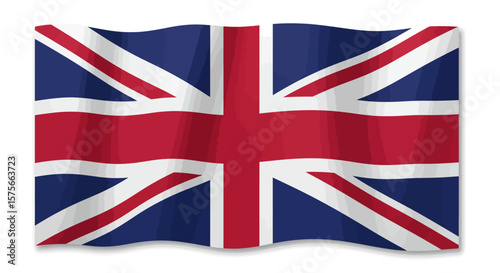 Waving Union Jack flag a national symbol of the United Kingdom