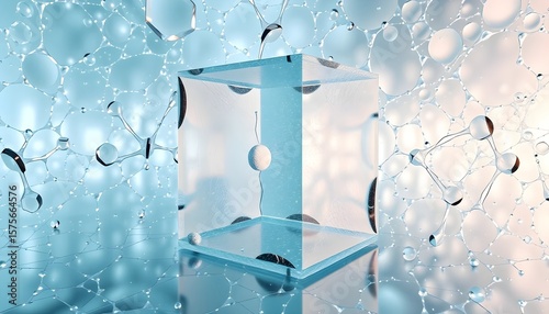 Wallpaper Mural Molecular structures showcasing water cubes science lab digital art abstract close-up Torontodigital.ca