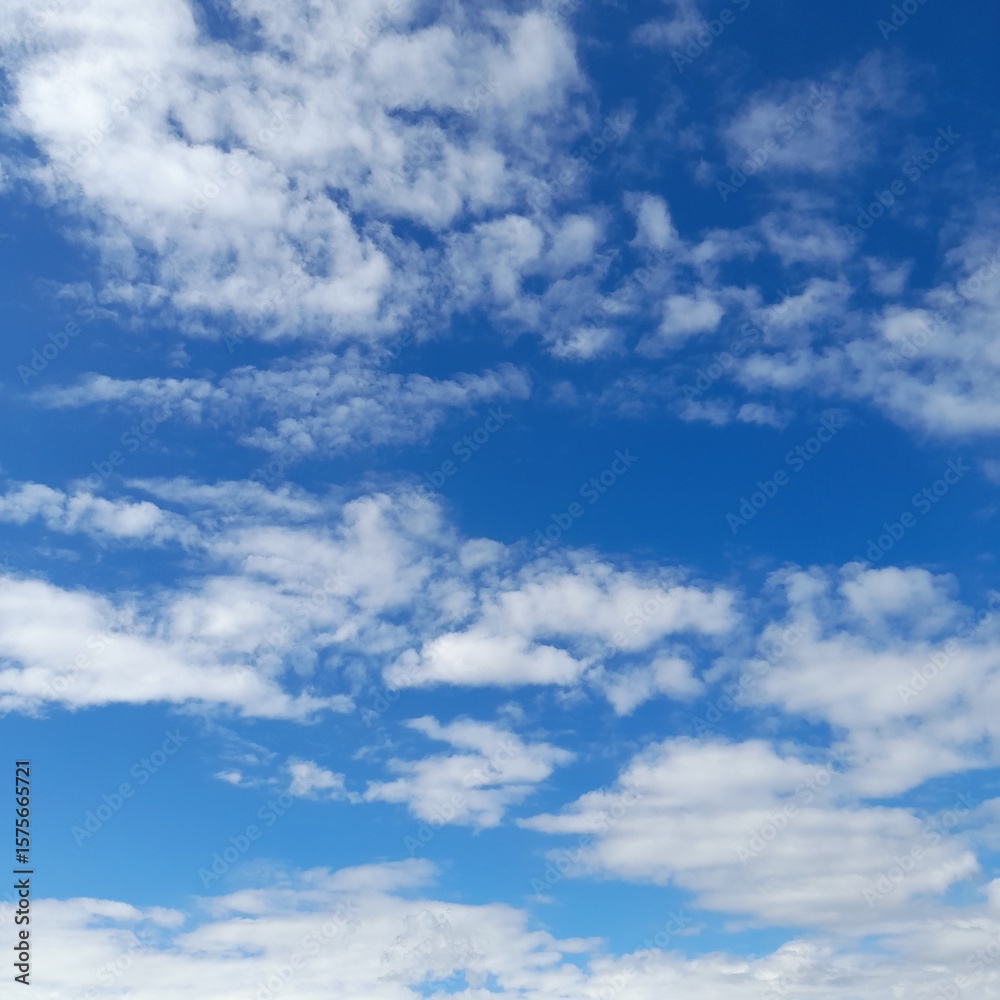 Naklejka premium photograph of a sky covered with partly clouds.