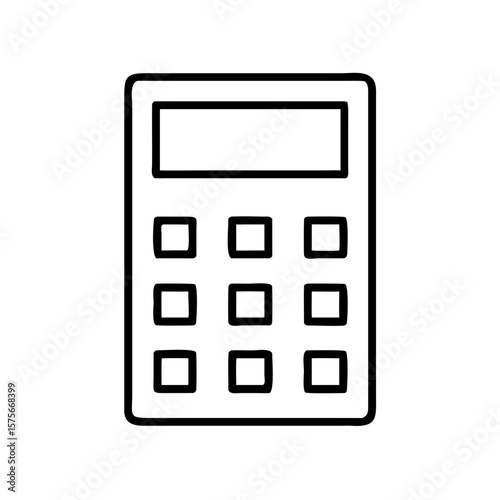 Simple calculator outline design with buttons and display  