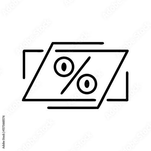 Percentage symbol in a minimal line design for financial concepts  