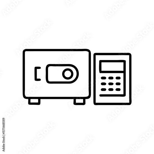 Safe box with digital keypad and calculator for security management  