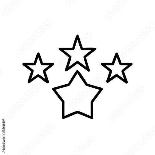 Five stars icon representing ratings or reviews concept  