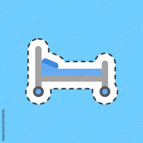 Cutting line sticker bed. Health and medical ecements.