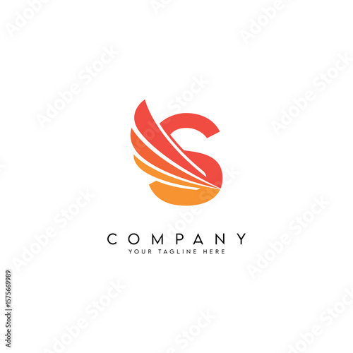 Abstract Wings Style Letter S Logo Template.
