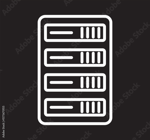 Server rack icon vector, Symbol, logo illustrations.server rack ico