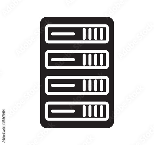 Server rack icon vector, Symbol, logo illustrations.server rack ico
