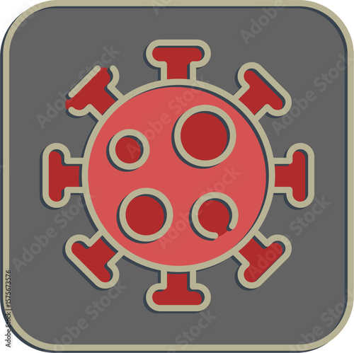 Icon virus. Medical elements. Icon in embossed style.
