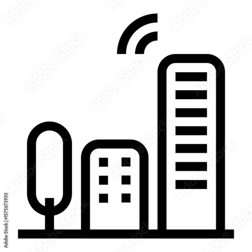 smart city - Internet Of Things - line outline