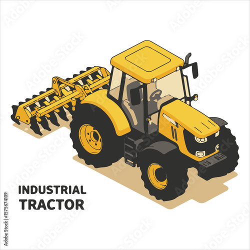 yellow bulldozer isolated on white vector