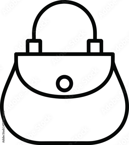 Simple Line Art Illustration of a Handbag