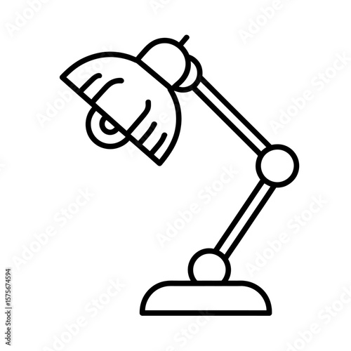 Simple Line Art of a Desk Lamp