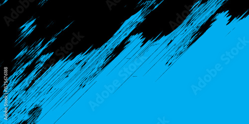 An abstract grunge of blue tones evokes a dynamic wave pattern, blending light and ink with a textured, sky-like motion