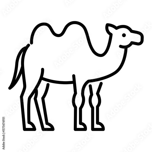 Camel icon, symbolizing endurance, desert travel, and adaptability in harsh environments.
