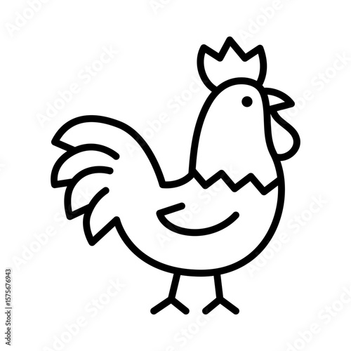 Chicken icon, symbolizing poultry farming, food production, and domesticated birds.