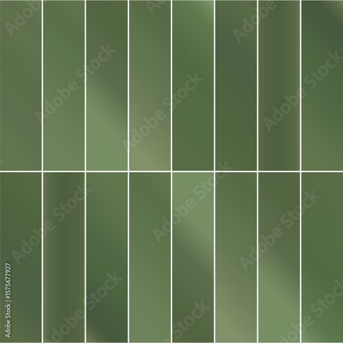 Abstract seamless green tile pattern with gradient shades and white grid lines. Perfect for backgrounds, wallpapers, eco-friendly designs, and modern digital projects.