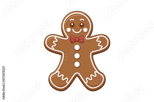 Cheerful gingerbread man cookie illustration