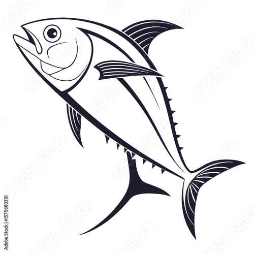 Stylized Tuna Fish Illustration marine life seafood