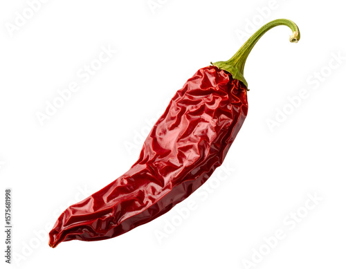 Dried red chili pepper isolated on black