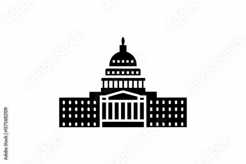Congress Washington silhouette vector illustration