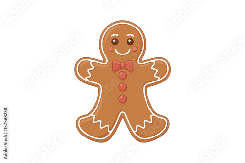 Cheerful gingerbread man cookie illustration