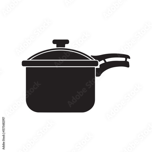 Pressure cooker silhouette on white background. Pressure cooker icon vector sign illustration design