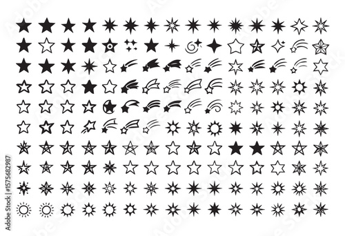 Star Icon Set - Vector Stock Illustration. Different forms of stars, constellations, galaxies vector 