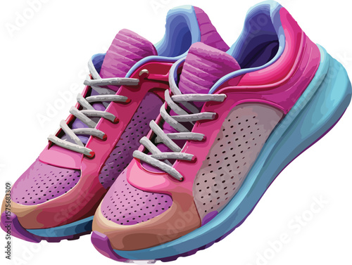 This vibrant sneaker illustration is ideal for workout-themed content, athletic gear advertisements, and eCommerce product banners.