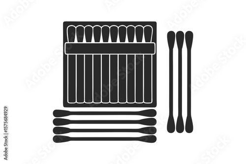 Cotton Swab silhouette vector illustration