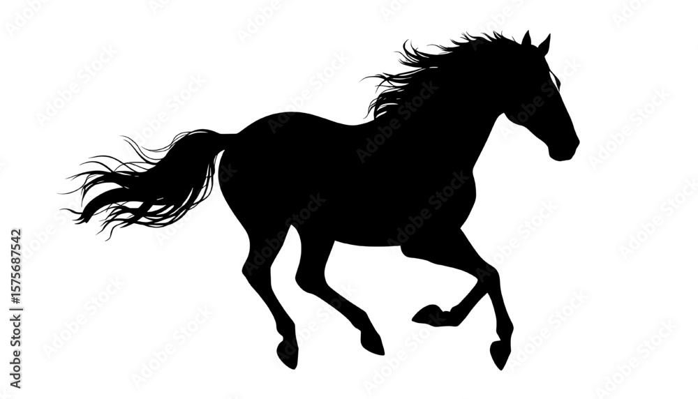 Obraz premium galloping horse silhouette with transparent background