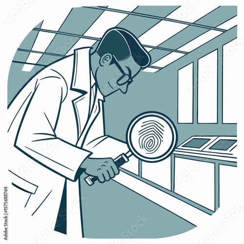Forensic scientist examining fingerprint evidence